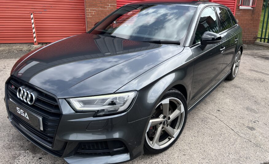 2018 Audi S3 Black Edition Quattro DSG AUTO 2.0 TFSI *DAYTONA GREY + TECH PACK + FOLDING MIRRORS* 5dr