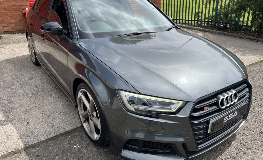 2018 Audi S3 Black Edition Quattro DSG AUTO 2.0 TFSI *DAYTONA GREY + TECH PACK + FOLDING MIRRORS* 5dr