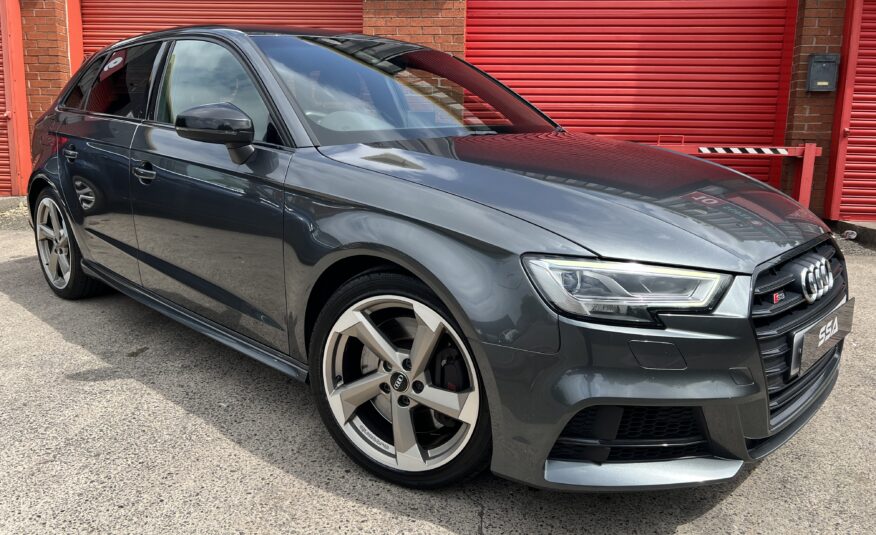 2018 Audi S3 Black Edition Quattro DSG AUTO 2.0 TFSI *DAYTONA GREY + TECH PACK + FOLDING MIRRORS* 5dr