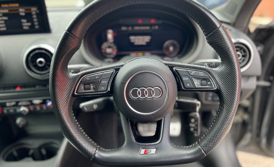 2018 Audi S3 Black Edition Quattro DSG AUTO 2.0 TFSI *DAYTONA GREY + TECH PACK + FOLDING MIRRORS* 5dr